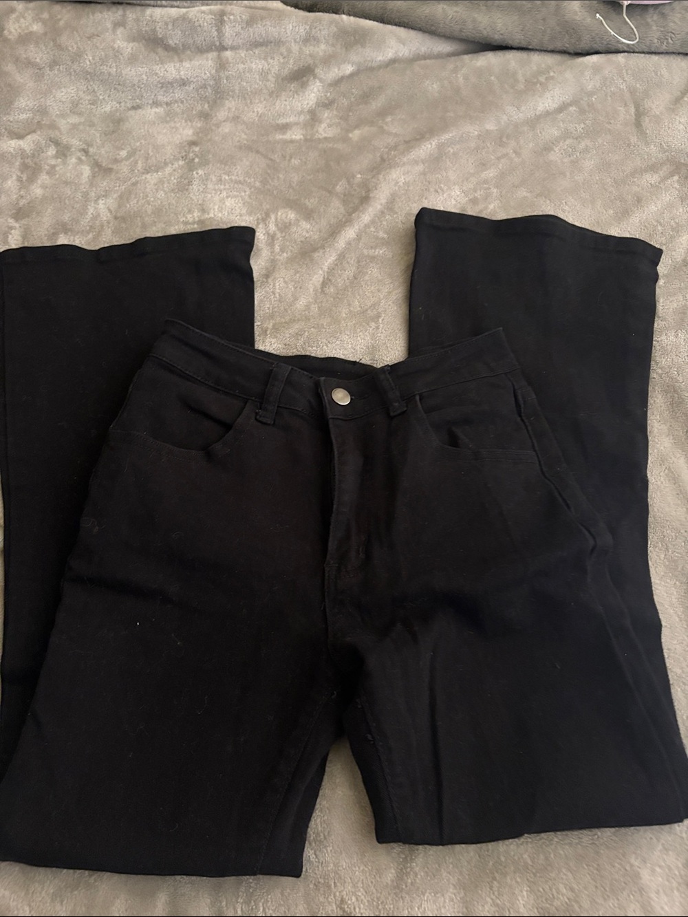 SHEIN Black High-Waist Flared Jeans